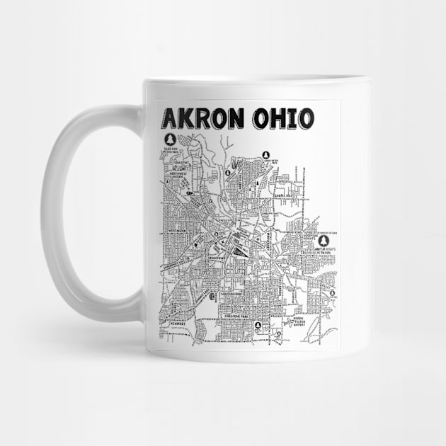 Akron Ohio Street Map by fiberandgloss